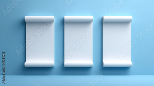 Clean blue background with evenly spaced text blocks for layout design reference