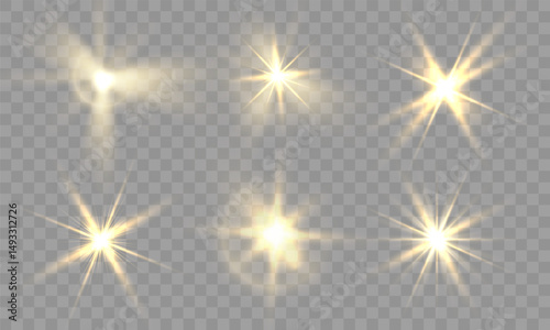 Warm PNG background with white star light glare brilliant glow sparkle flare beam effect golden starlight transparent abstract explosion vibrant disco element illumination isolated design

