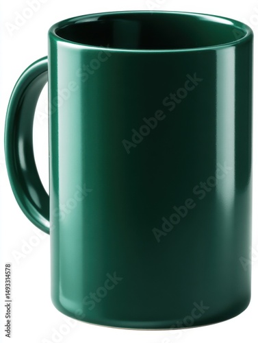 Emerald Green Coffee Mug Still Life Studio Shot Plain Background Close Up Drinkware Kitchenware Object
