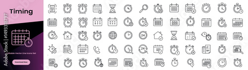 Timing Icons. Calendars, Clocks, Alarms, Deadlines, and Schedules