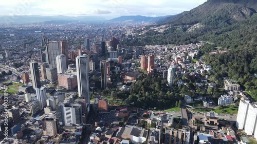 Aerial shot of downtown Bogotá, Colombia