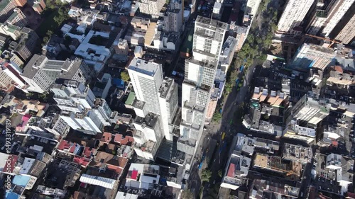 Aerial shot of downtown Bogotá, Colombia