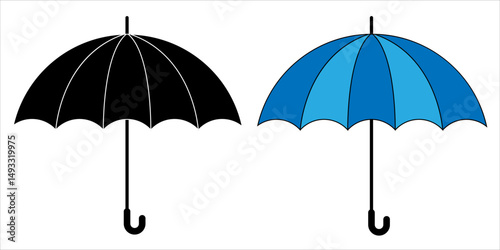 Celestial Umbrella icon.  Insurance Line Vector Icon for websites, mobile interfaces, presentations, banner, visual branding etc. Vector illustration. isolated on white and black background. EPS 10 11