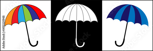 Celestial Umbrella icon.  Insurance Line Vector Icon for websites, mobile interfaces, presentations, banner, visual branding etc. Vector illustration. isolated on white and black background. EPS 10 11