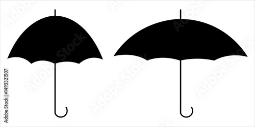 Celestial Umbrella icon.  Insurance Line Vector Icon for websites, mobile interfaces, presentations, banner, visual branding etc. Vector illustration. isolated on white and black background. EPS 10 11