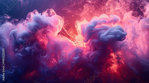 Abstract Colorful Ink Swirl Vibrant Pink and Purple Smoke Effect