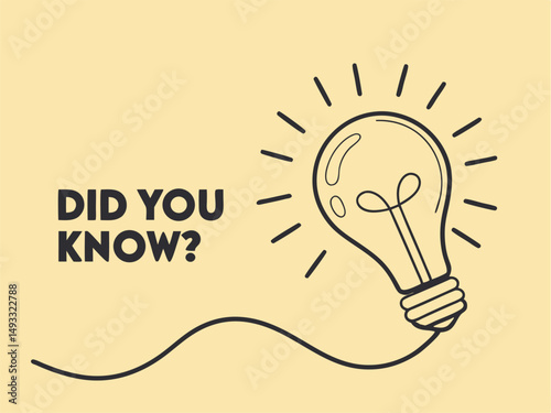 Did You Know Lightbulb Fact Illustration Vector Illustration