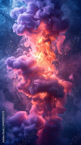 Abstract Colorful Ink Swirl Vibrant Hues and Dynamic Flow