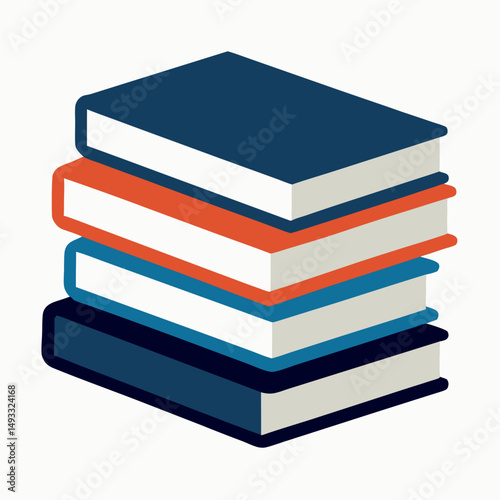 Stack-of-books-icon  on white background, Instant Digital Download. 