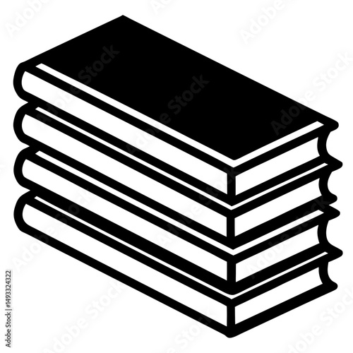 Stack-of-books-icon  on white background, Instant Digital Download. 