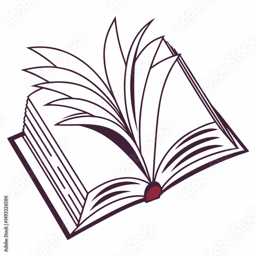 Open-book-icon on white background, Instant Digital Download.