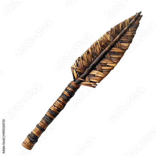 A Woven Palm Arrow with Mayan Death Gods Xibalba Isolated on Transparent Background photo