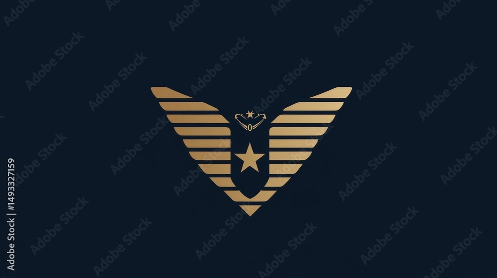 Naklejka premium Minimalist logo of honor in the military and police world, lines and shapes suitable for visualizing the design of law enforcement state apparatus.