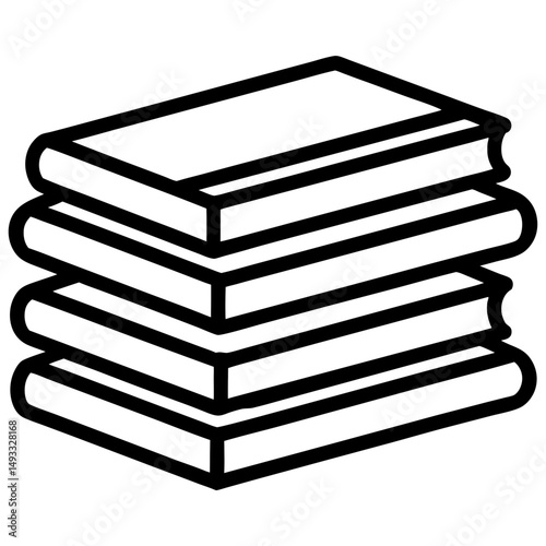 Stack-of-books-icon  on white background, Instant Digital Download.