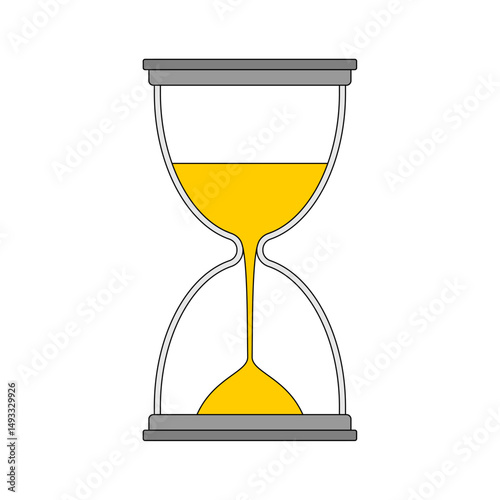 Sandglass isolated. Glass sand clock