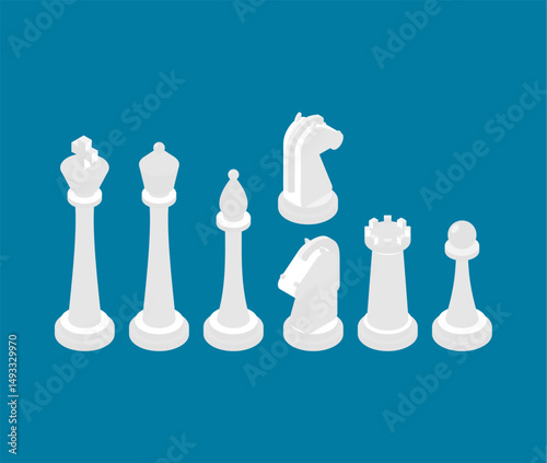 Chess pieces set. Set for mobile chess game