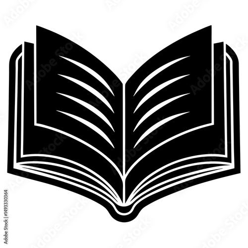 Open-book-icon on white background, Instant Digital Download.