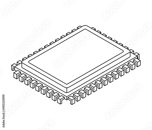 CPU PC. Processor isolated. Central processing system for computer