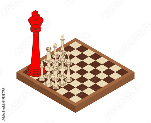 Pawns Surround King in Chess. Chess Game. Concept: Never Give Up Even When Surrounded by Enemies