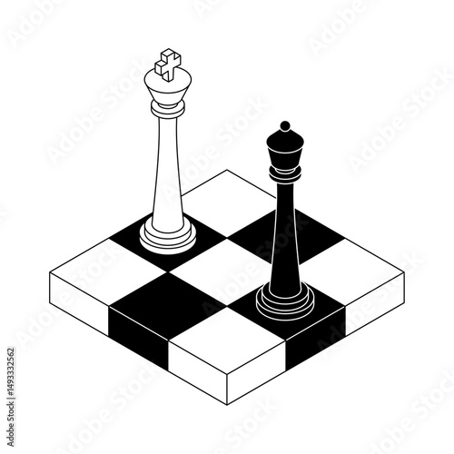 Chess game sign for chess club. Concept symbol of the game