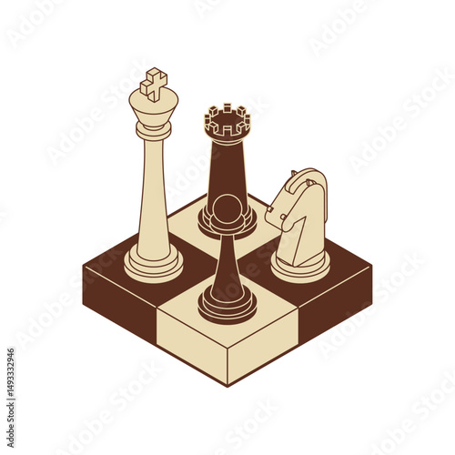 Chess game sign for chess club. Concept symbol of the game