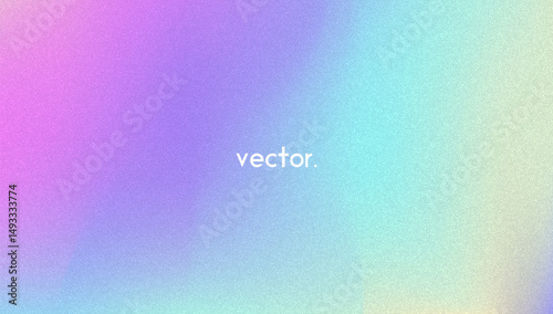 Noise Gradient Background. Abstract Grainy Bg In Pink, Purple And Blue Colors. Iridescent Hologram. Pearlescent Holographic Texture With Rainbow Foil. Fluorescent Light On Soft Paper Blend