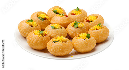 Pani puri isolated on PNG background.