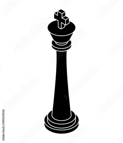 King Chess piece isolated. Piece for playing chess