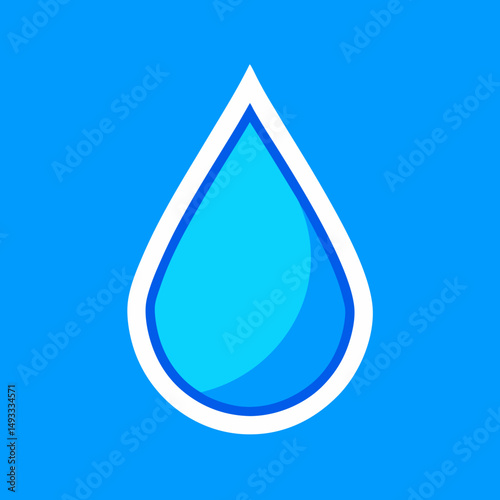 Simple Blue Water Drop Icon Illustration Design