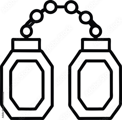 Handcuffs Icon Line Art Security Justice