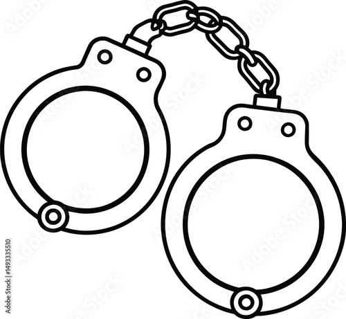 Handcuffs Outline Illustration Clipart