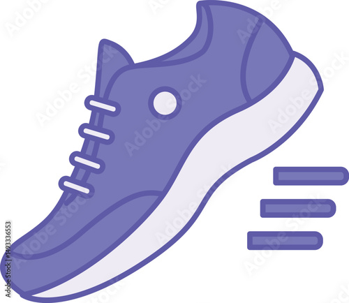 Colored Running Shoes Icon. Vector Illustration. Sportswear, Shoes. Running Concept