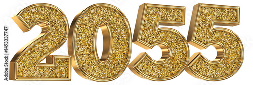 Tableau sur toile Happy New Year Number  2055 Gold 3d Render