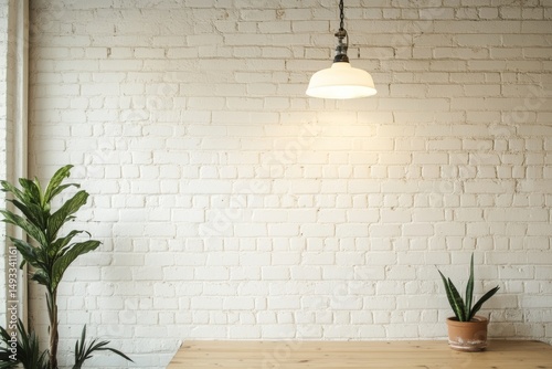 Minimalist brick wall with a clean painted finish.
