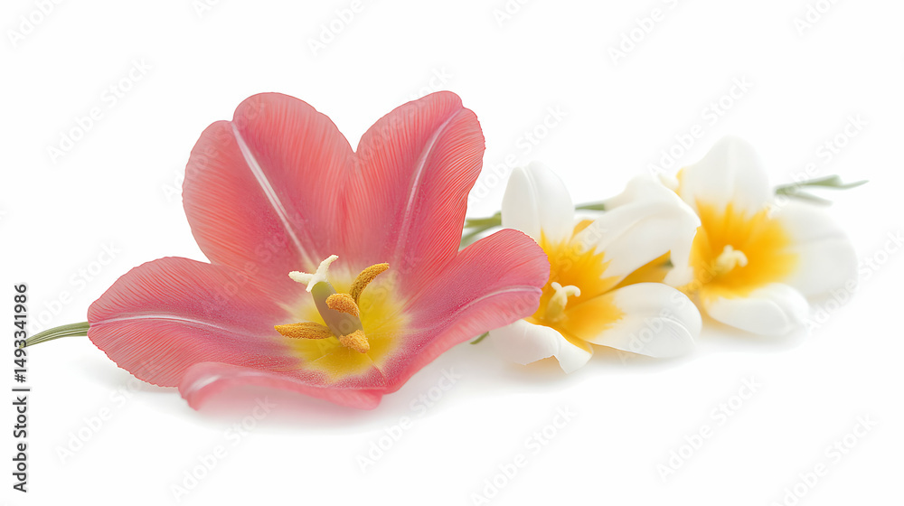 Naklejka premium Single Pink Tulip with Soft Background