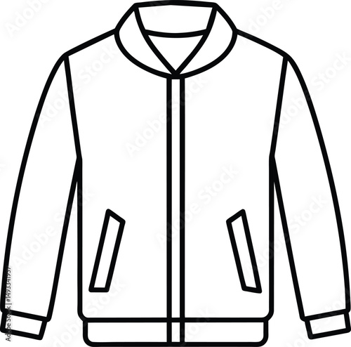Bomber Jacket Line Art Icon Vector Graphic