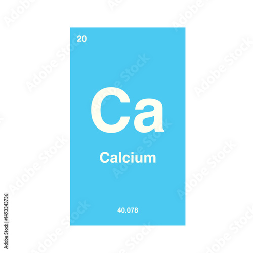 calcium periodic vector isolated on transparent background