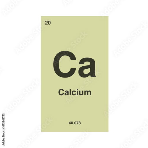 calcium periodic vector isolated on transparent background