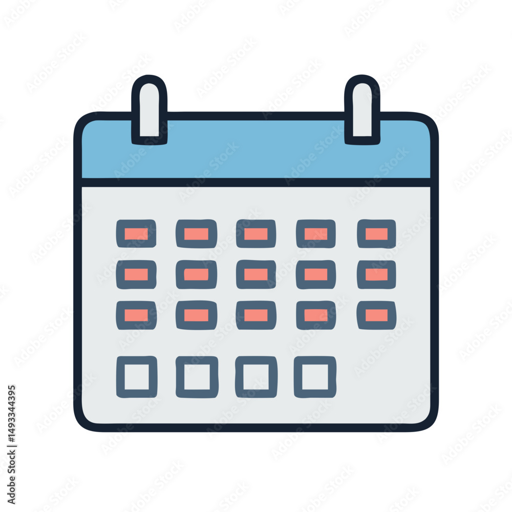 Clean calendar icon design element transparent background Clean calendar icon design element transparent background