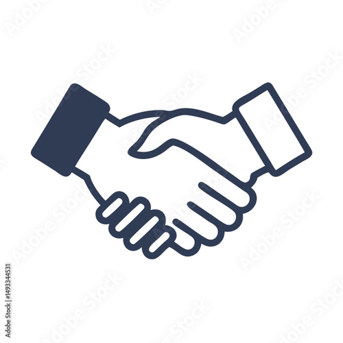 Professional handshake icon isolated on transparent background clean cutout ready for design projects