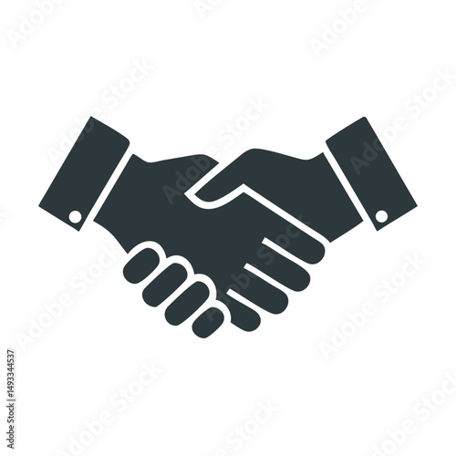 Professional handshake icon cutout isolated on white background