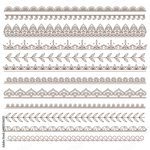 Decorative pattern in ethnic oriental style. Mehndi, Indian Henna tattoo