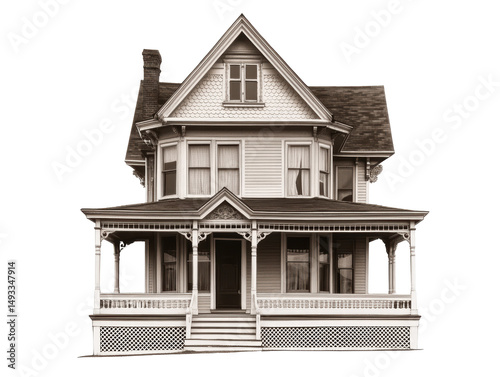 Isolated Large White House