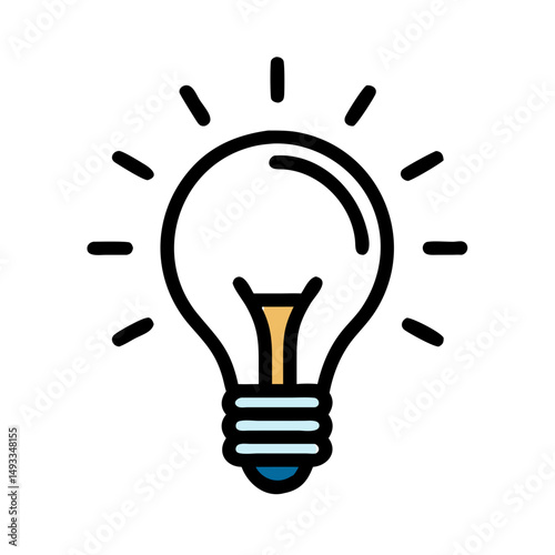 Creative idea lightbulb silhouette design with transparent background