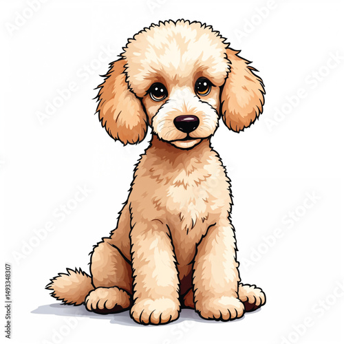 Poodle dog Vector Illustration isolated