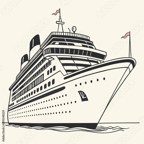 Majestic cruise ship sailing on calm ocean waters