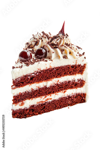 Isolated Slice of Chocolate Cake