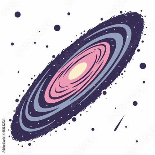 Spiral galaxy in space artistic illustration cosmic design