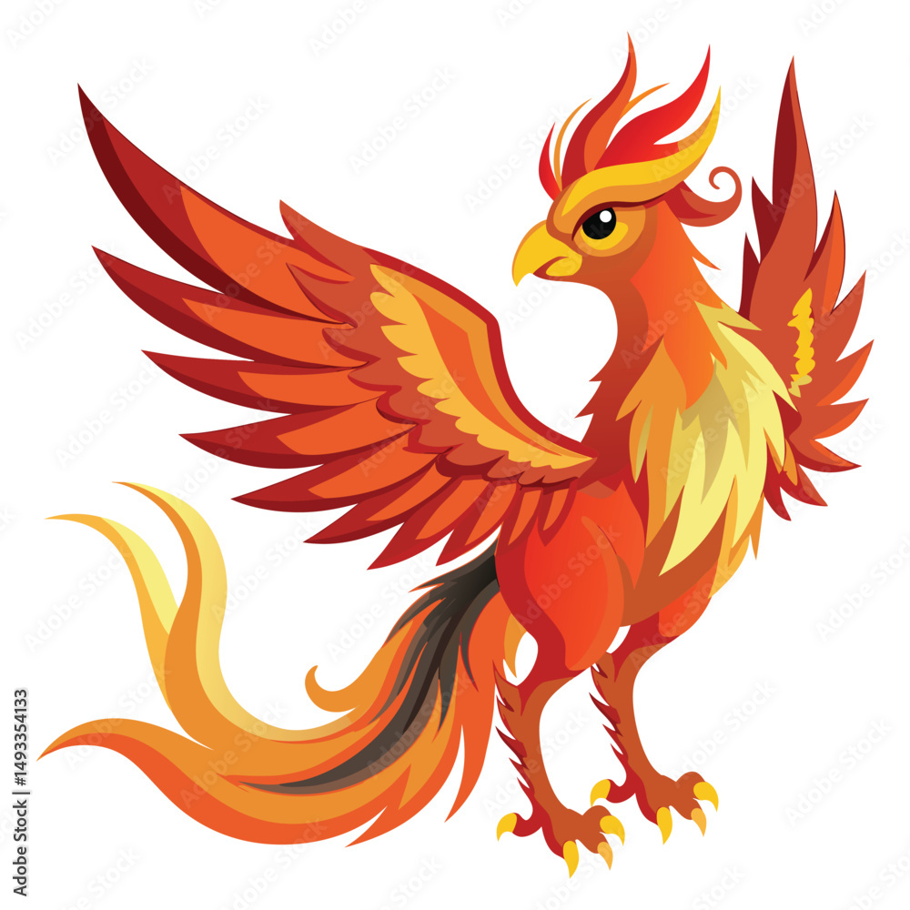 Fototapeta premium Mythical Phoenix isolated on white background