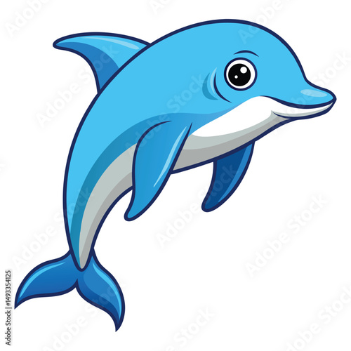 Dolphin clipart isolated on white background